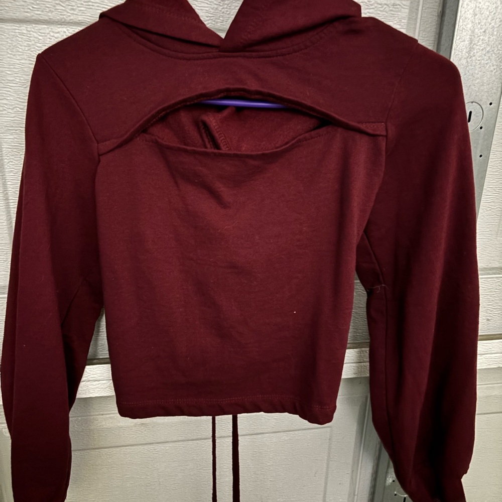 Burgundy Open-Back Hoodie (NWOT)